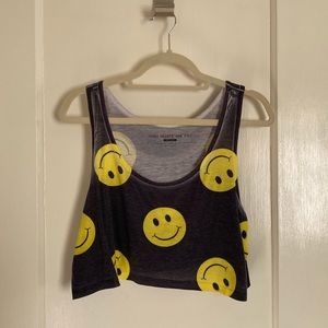 Happy Face Graphic Crop Top